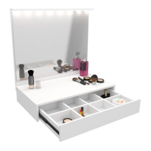 Maquillador flotante con espejo y luz