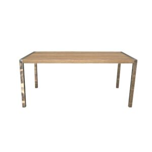 Mesa cromada tapa melamina patas cuadradas