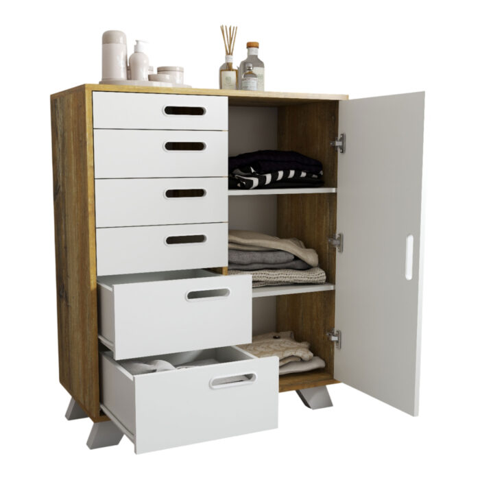 Comoda-Nordic-090-1-puerta-6-cajones-abierta