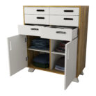 Comoda-Nordic-2-puertas-6-cajones-abierta