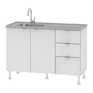 Bajomesada 1.20 con tirador aluminio Sin mesada