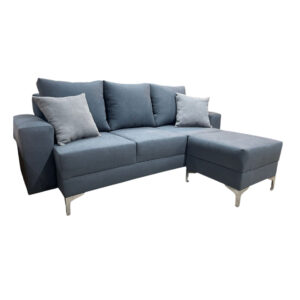 Sofa 3 cuerpos asiento desplazado con camastro 1.90